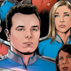 The very smooth-looking cast of The Orville, in comic-book form.